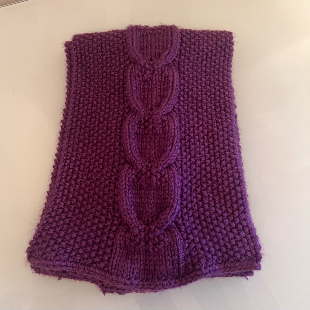 Chunky Cable Knit Long Heavy Scarf Thick Winter Knit - Picture 9 of 10